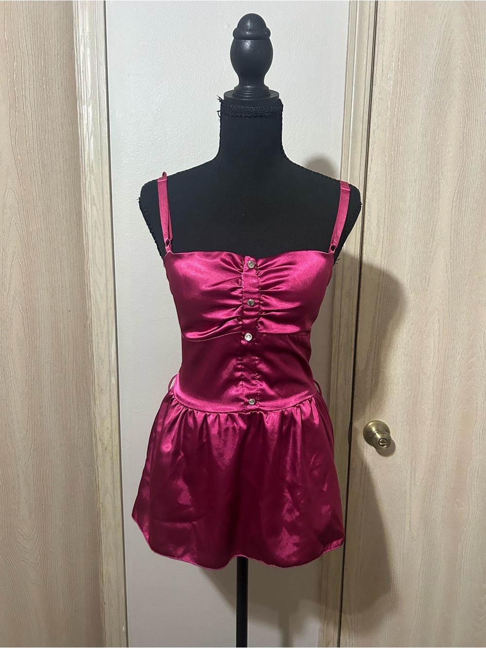 Champion Satin Fuchsia Pink Tank Dress